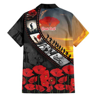 Personalised Remembering ANZAC Lest We Forget Family Matching Tank Maxi Dress and Hawaiian Shirt Vintage Film Frame Memorial Red Poppy LT9 - Polynesian Pride