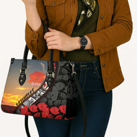 Personalised Remembering ANZAC Lest We Forget Leather Bag Vintage Film Frame Memorial Red Poppy