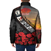 Personalised Remembering ANZAC Lest We Forget Padded Jacket Vintage Film Frame Memorial Red Poppy