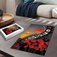 Personalised Remembering ANZAC Lest We Forget Puzzle Vintage Film Frame Memorial Red Poppy