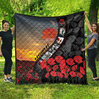 Personalised Remembering ANZAC Lest We Forget Quilt Vintage Film Frame Memorial Red Poppy