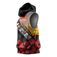 Personalised Remembering ANZAC Lest We Forget Sleeveless Hoodie Vintage Film Frame Memorial Red Poppy