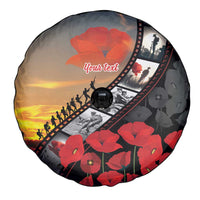 Personalised Remembering ANZAC Lest We Forget Spare Tire Cover Vintage Film Frame Memorial Red Poppy