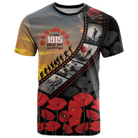 Personalised Remembering ANZAC Lest We Forget T Shirt Vintage Film Frame Memorial Red Poppy