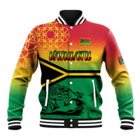 Hapi 44th Indipendens Dei Vanuatu Baseball Jacket Yumi 1980 with Vanuatuan Beach Landscape