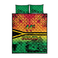 Hapi 44th Indipendens Dei Vanuatu Quilt Bed Set Yumi 1980 with Vanuatuan Beach Landscape