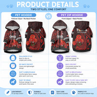 Tonga ANZAC Day Pet Hoodie Lest We Forget Red Version LT9 - Polynesian Pride