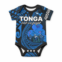 Tonga ANZAC Day Baby Onesie Lest We Forget Blue Version LT9 Blue - Polynesian Pride