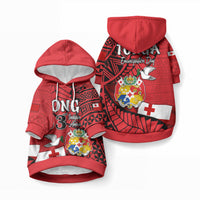 Tonga Emancipation Day Pet Hoodie Happy 53rd Independence Anniversary LT9 Pullover Red - Polynesian Pride