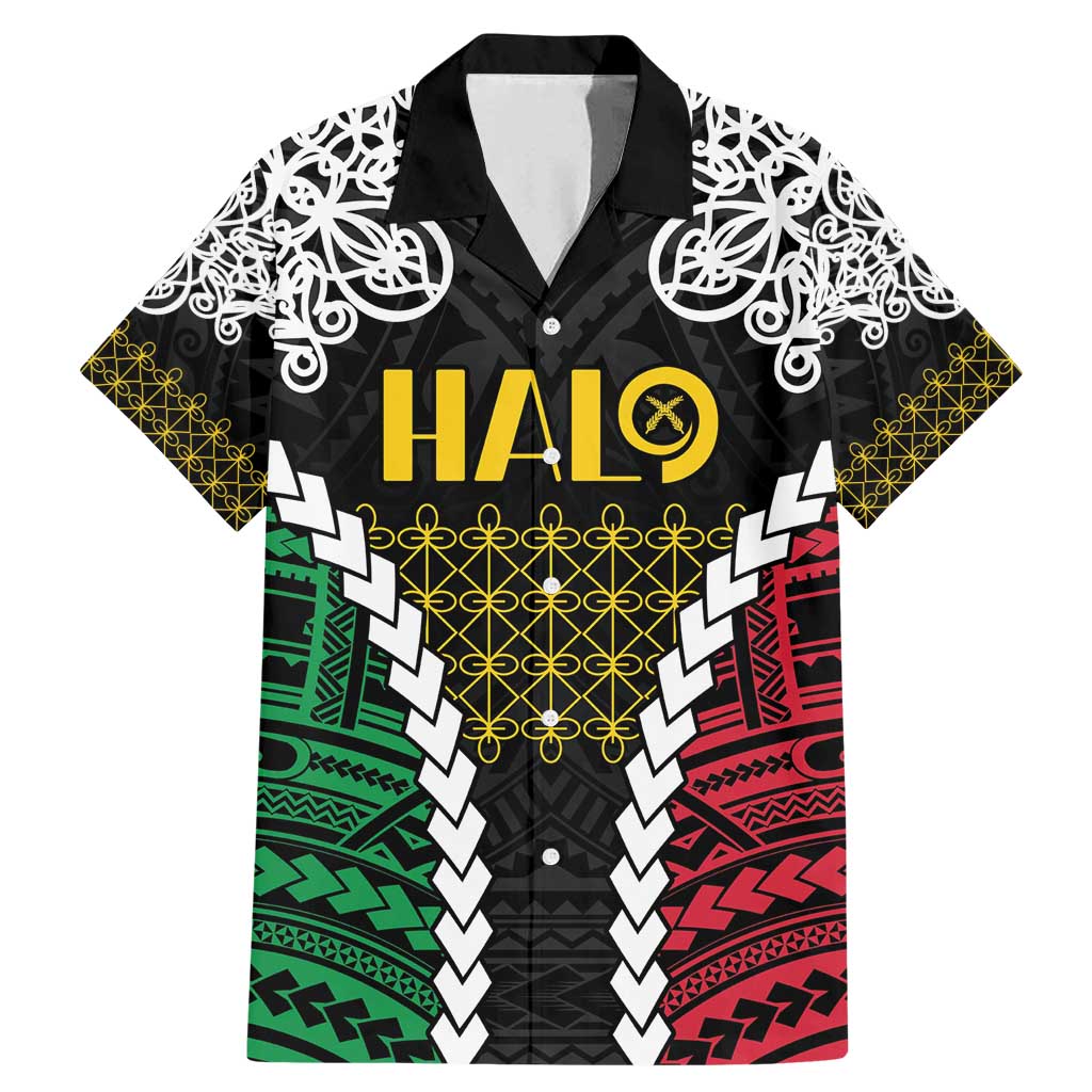 Halo Vanuatu Pride Family Matching Mermaid Dress and Hawaiian Shirt Vanuatuan Sand Drawing Pattern