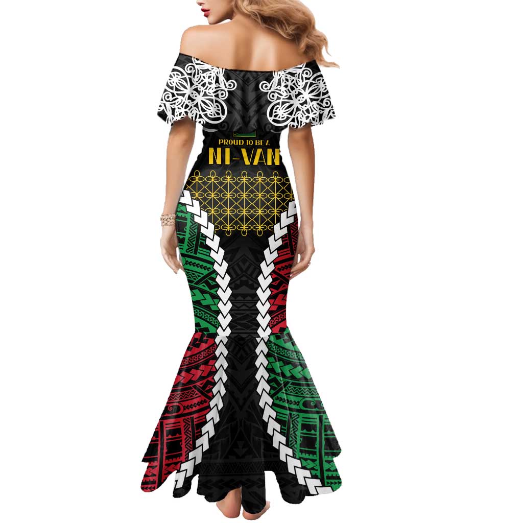 Halo Vanuatu Pride Family Matching Mermaid Dress and Hawaiian Shirt Vanuatuan Sand Drawing Pattern