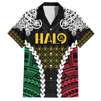 Halo Vanuatu Pride Family Matching Tank Maxi Dress and Hawaiian Shirt Vanuatuan Sand Drawing Pattern