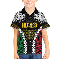 Halo Vanuatu Pride Family Matching Tank Maxi Dress and Hawaiian Shirt Vanuatuan Sand Drawing Pattern