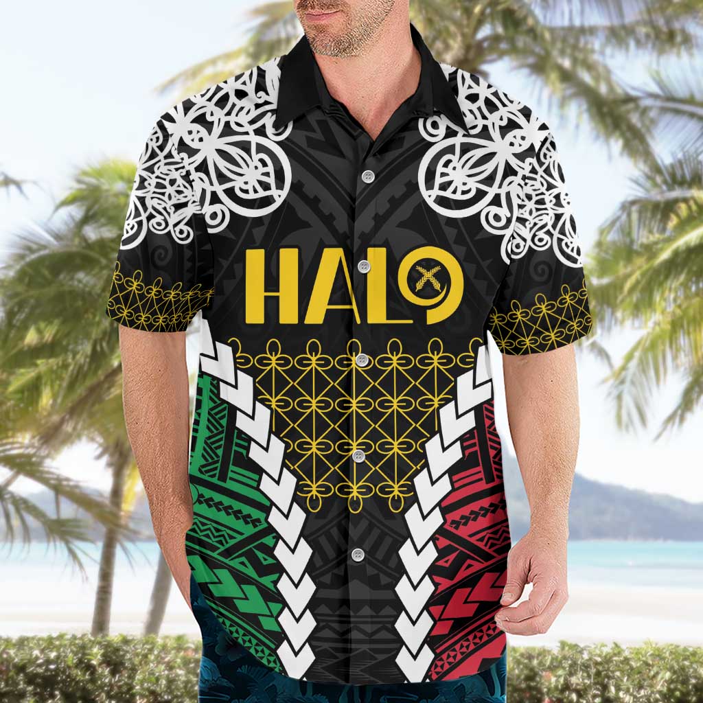 Halo Vanuatu Pride Hawaiian Shirt Vanuatuan Sand Drawing Pattern