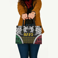 Halo Vanuatu Pride Leather Bag Vanuatuan Sand Drawing Pattern - Polynesian Pride