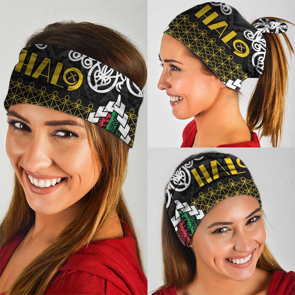 Halo Vanuatu Pride Neck Gaiter Vanuatuan Sand Drawing Pattern - Polynesian Pride