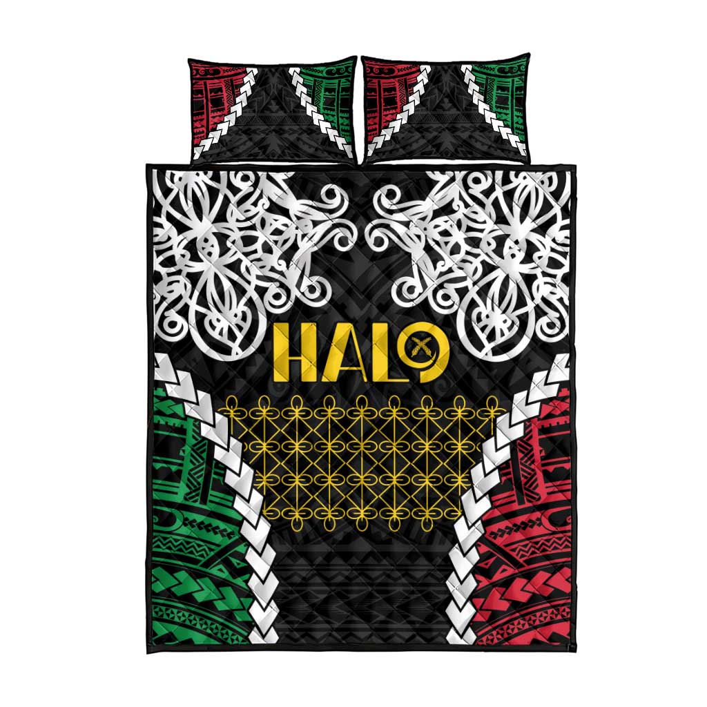 Halo Vanuatu Pride Quilt Bed Set Vanuatuan Sand Drawing Pattern