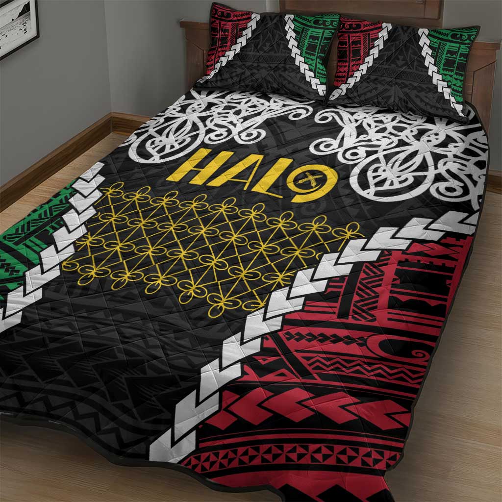 Halo Vanuatu Pride Quilt Bed Set Vanuatuan Sand Drawing Pattern