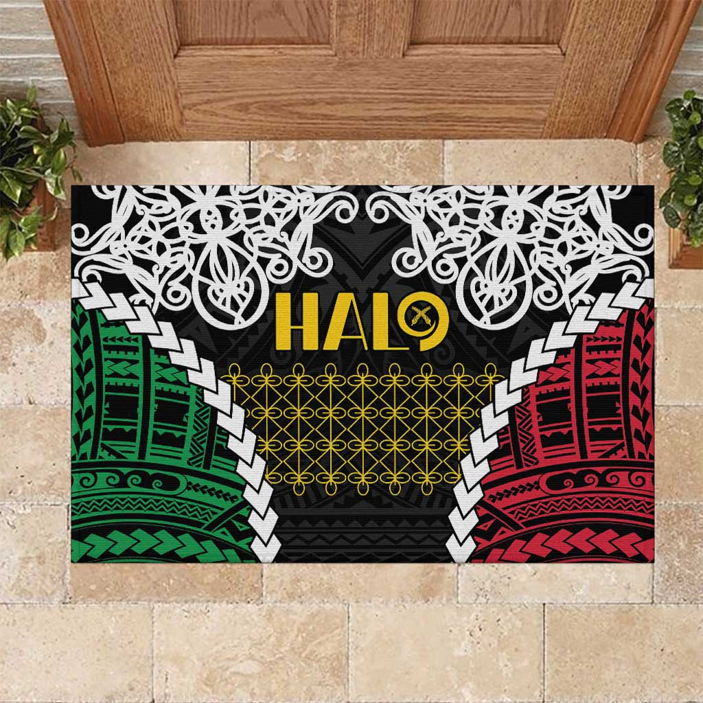 Halo Vanuatu Pride Rubber Doormat Vanuatuan Sand Drawing Pattern