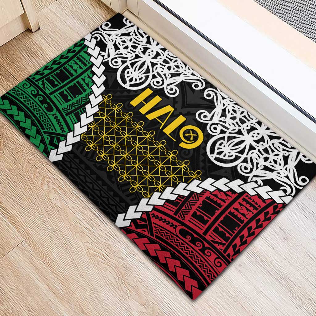 Halo Vanuatu Pride Rubber Doormat Vanuatuan Sand Drawing Pattern