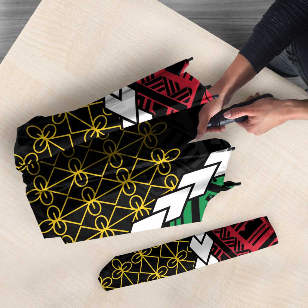 Halo Vanuatu Pride Umbrella Vanuatuan Sand Drawing Pattern - Polynesian Pride