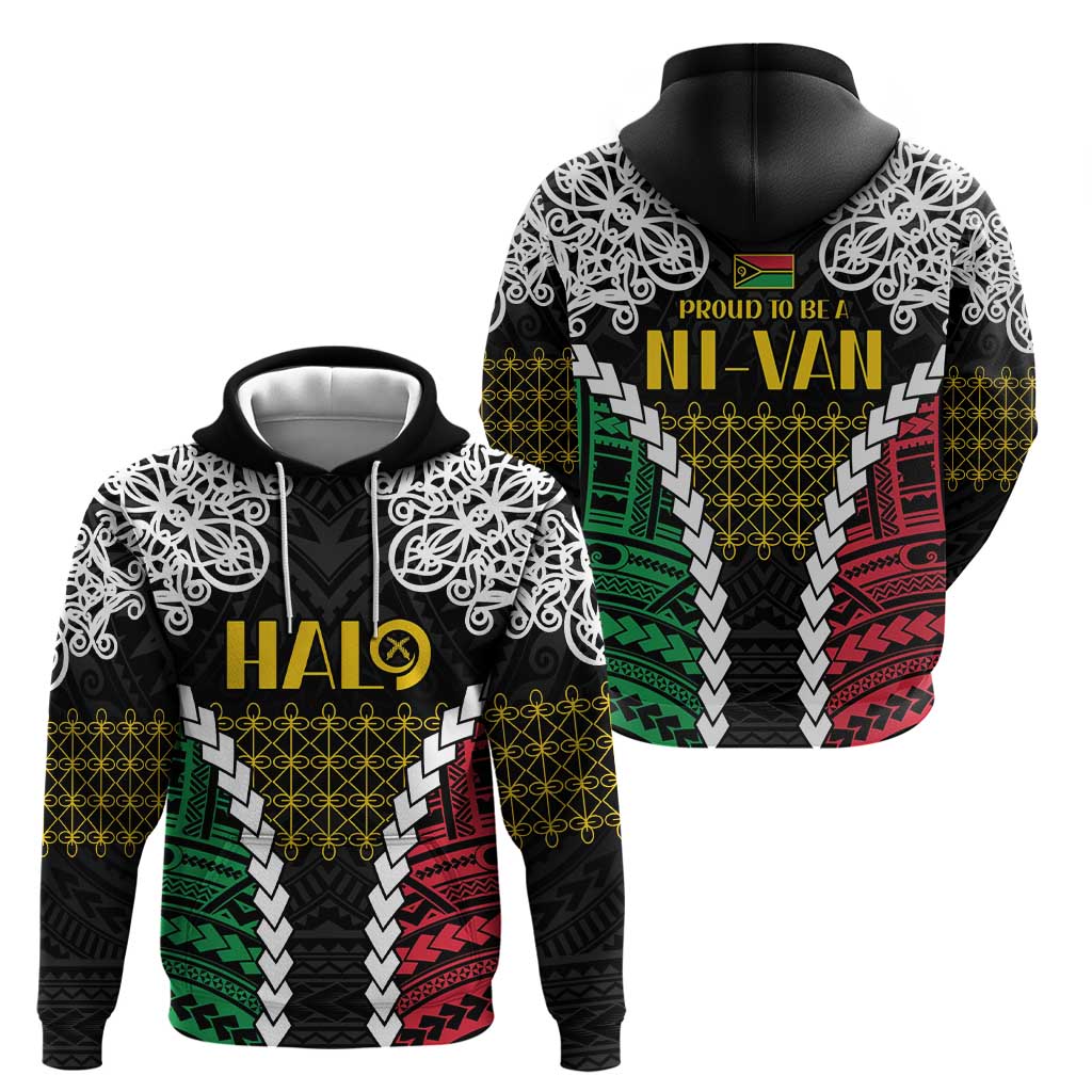 Halo Vanuatu Pride Zip Hoodie Vanuatuan Sand Drawing Pattern