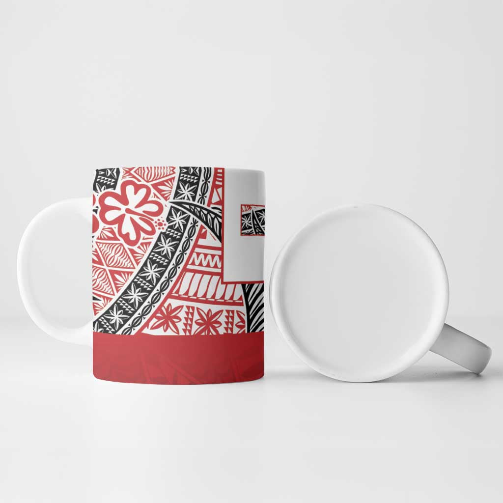 Malo e lelei Tonga Ceramic Mug Ngatu Tokelau Feletoa Fata Traditional Polynesian Pattern - Polynesian Pride