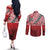 Malo e lelei Tonga Couples Matching Off The Shoulder Long Sleeve Dress and Long Sleeve Button Shirt Ngatu Tokelau Feletoa Fata Traditional Polynesian Pattern