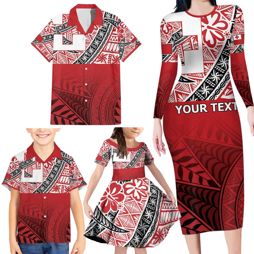 Malo e lelei Tonga Family Matching Long Sleeve Bodycon Dress and Hawaiian Shirt Ngatu Tokelau Feletoa Fata Traditional Polynesian Pattern LT9 - Polynesian Pride
