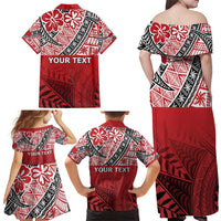 Malo e lelei Tonga Family Matching Off Shoulder Maxi Dress and Hawaiian Shirt Ngatu Tokelau Feletoa Fata Traditional Polynesian Pattern LT9 - Polynesian Pride