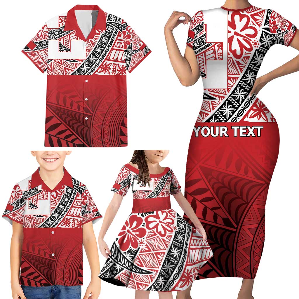 Malo e lelei Tonga Family Matching Short Sleeve Bodycon Dress and Hawaiian Shirt Ngatu Tokelau Feletoa Fata Traditional Polynesian Pattern LT9 - Polynesian Pride