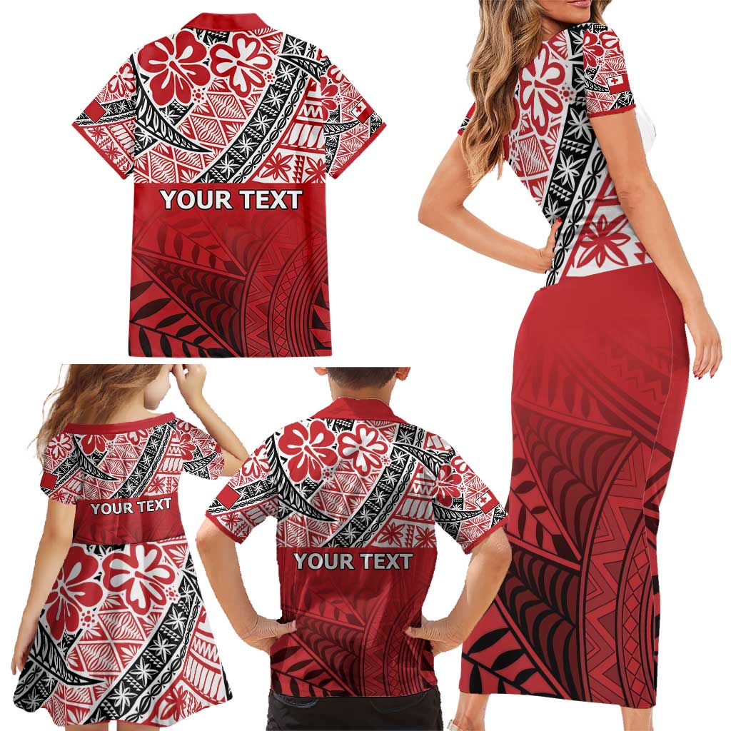 Malo e lelei Tonga Family Matching Short Sleeve Bodycon Dress and Hawaiian Shirt Ngatu Tokelau Feletoa Fata Traditional Polynesian Pattern LT9 - Polynesian Pride
