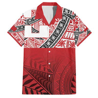 Malo e lelei Tonga Family Matching Short Sleeve Bodycon Dress and Hawaiian Shirt Ngatu Tokelau Feletoa Fata Traditional Polynesian Pattern LT9 Dad's Shirt - Short Sleeve Red - Polynesian Pride