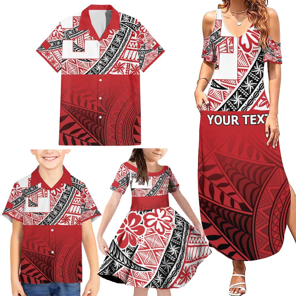 Malo e lelei Tonga Family Matching Summer Maxi Dress and Hawaiian Shirt Ngatu Tokelau Feletoa Fata Traditional Polynesian Pattern LT9 - Polynesian Pride