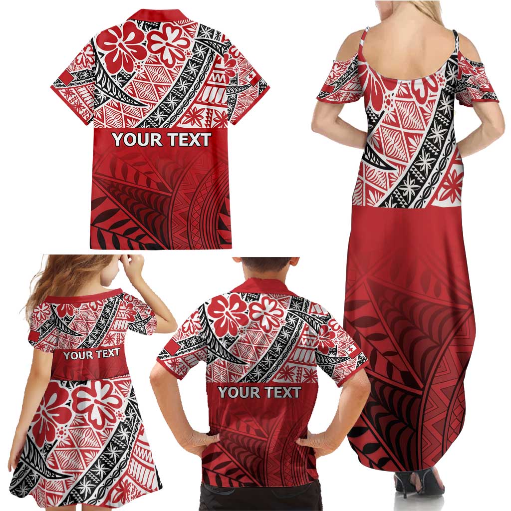 Malo e lelei Tonga Family Matching Summer Maxi Dress and Hawaiian Shirt Ngatu Tokelau Feletoa Fata Traditional Polynesian Pattern LT9 - Polynesian Pride