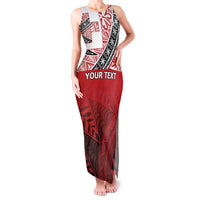 Malo e lelei Tonga Family Matching Tank Maxi Dress and Hawaiian Shirt Ngatu Tokelau Feletoa Fata Traditional Polynesian Pattern LT9 Mom's Dress Red - Polynesian Pride
