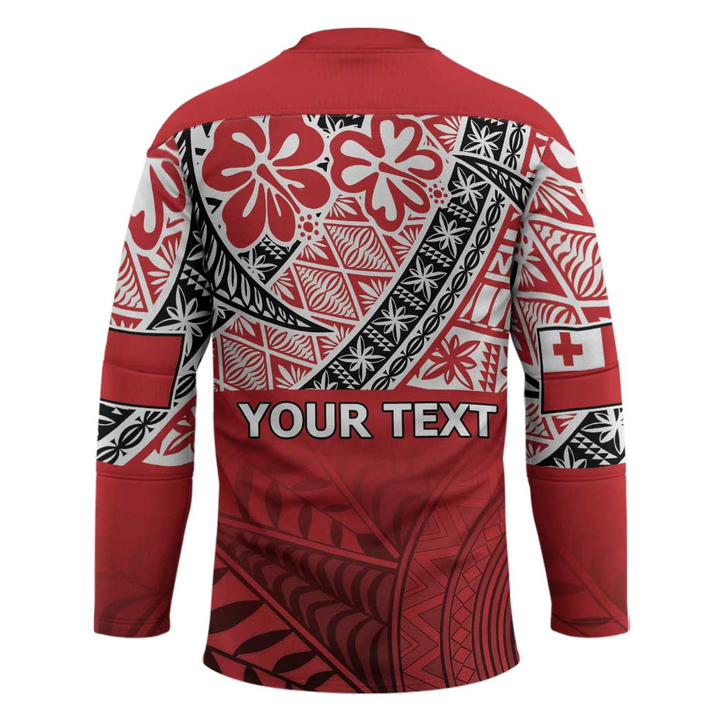 Malo e lelei Tonga Hockey Jersey Ngatu Tokelau Feletoa Fata Traditional Polynesian Pattern - Polynesian Pride