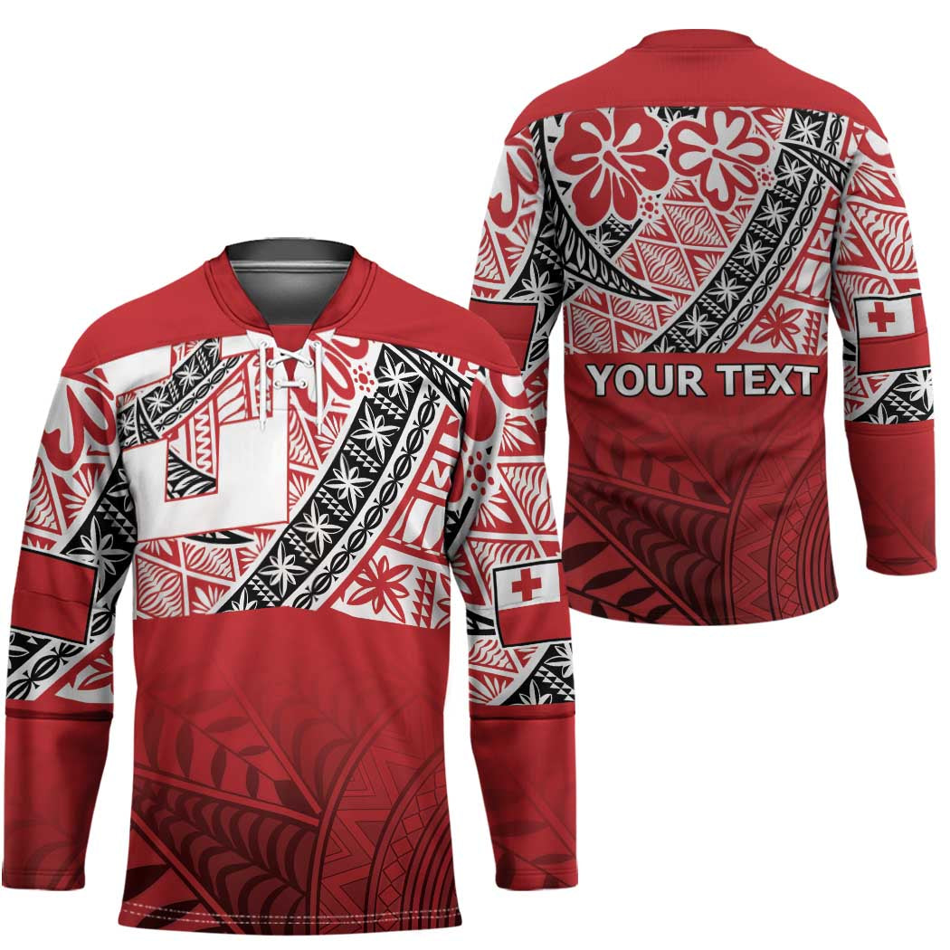 Malo e lelei Tonga Hockey Jersey Ngatu Tokelau Feletoa Fata Traditional Polynesian Pattern - Polynesian Pride