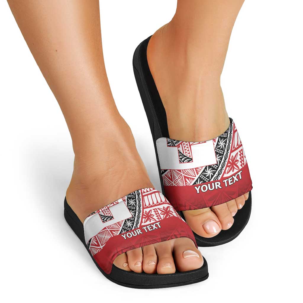 Malo e lelei Tonga Slide Sandals Ngatu Tokelau Feletoa Fata Traditional Polynesian Pattern - Polynesian Pride