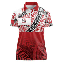 Malo e lelei Tonga Women Polo Shirt Ngatu Tokelau Feletoa Fata Traditional Polynesian Pattern
