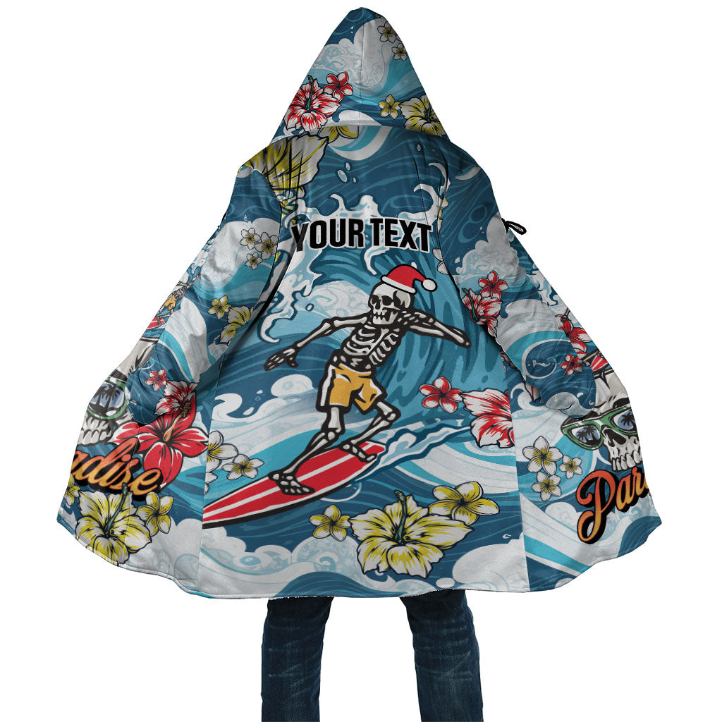 Hawaii Santa Skeleton Surfing Personalized Cloak Mele Kalikimaka i Iulai!
