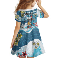 Hawaii Santa Skeleton Surfing Personalized Family Matching Off Shoulder Maxi Dress and Hawaiian Shirt Mele Kalikimaka i Iulai! LT9 - Polynesian Pride