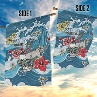 Hawaii Santa Skeleton Surfing Personalized Garden Flag Mele Kalikimaka i Iulai!