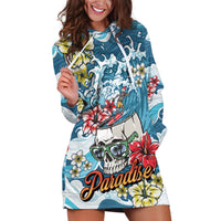 Hawaii Santa Skeleton Surfing Personalized Hoodie Dress Mele Kalikimaka i Iulai!