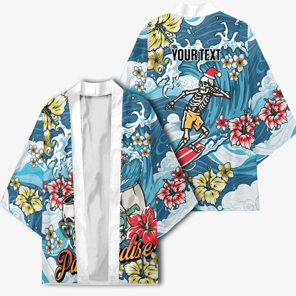 Hawaii Santa Skeleton Surfing Personalized Kimono Mele Kalikimaka i Iulai! LT9 - Polynesian Pride