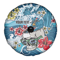 Hawaii Santa Skeleton Surfing Personalized Spare Tire Cover Mele Kalikimaka i Iulai!