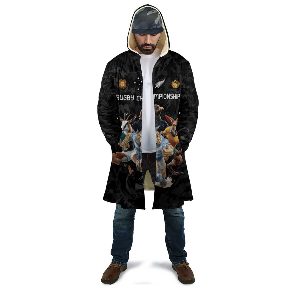 Custom Rugby Southern Hemisphere Cloak Argentina AUNZ South Africa Mascot Black LT9 - Polynesian Pride