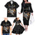 Custom Rugby Southern Hemisphere Family Matching Off The Shoulder Long Sleeve Dress and Hawaiian Shirt Argentina AUNZ South Africa Mascot Black - Polynesian Pride