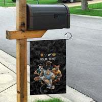 Custom Rugby Southern Hemisphere Garden Flag Argentina AUNZ South Africa Mascot Black - Polynesian Pride