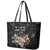 Custom Rugby Southern Hemisphere Leather Tote Bag Argentina AUNZ South Africa Mascot Black - Polynesian Pride